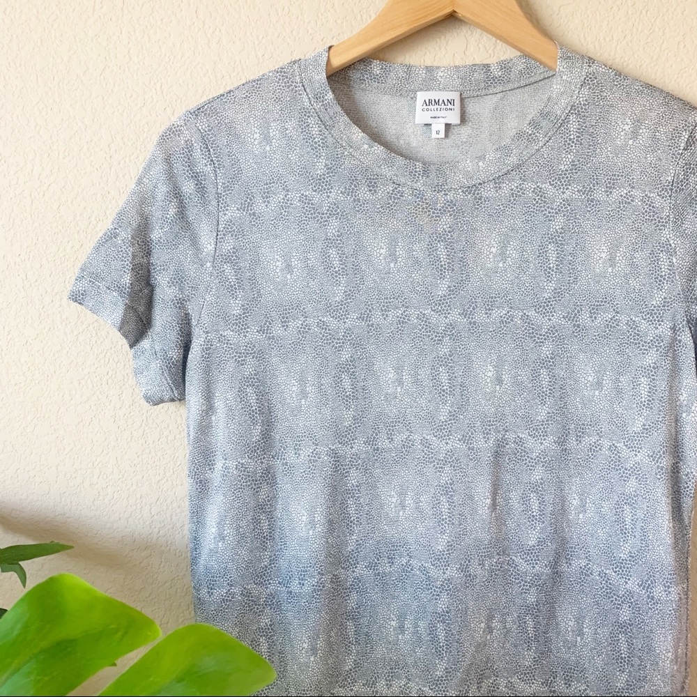 Armani Collezioni Python Print Shimmery Tee - image 6